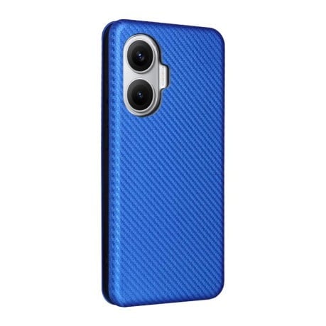 Чехол-книжка Carbon Fiber Texture на Xiaomi Poco F7 5G - синий