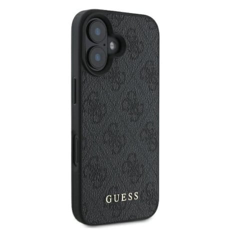 Оригинальный чехол Guess Metal Gold Logo для iPhone 16 Plus - Black