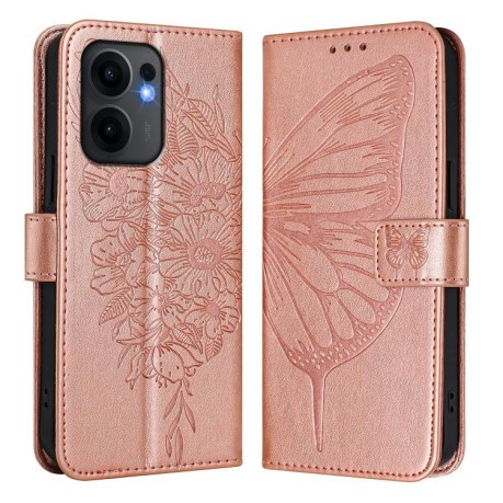 Чехол-книжка Embossed Butterfly для OPPO Reno13 F/Reno13 FS- золото