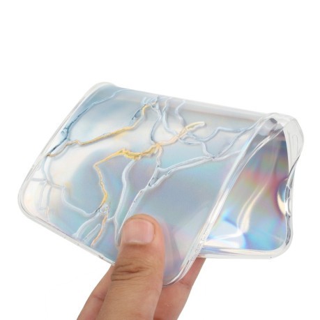 Противоударный чехол Laser Marble для Samsung Galaxy S21 FE - серый