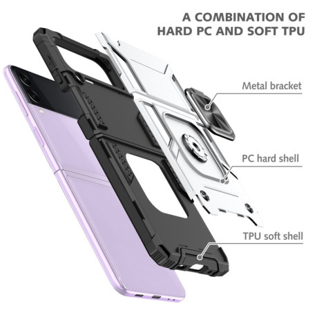 Противоударный чехол Magnetic Armor для Samsung Galaxy Flip4 5G - серебристый