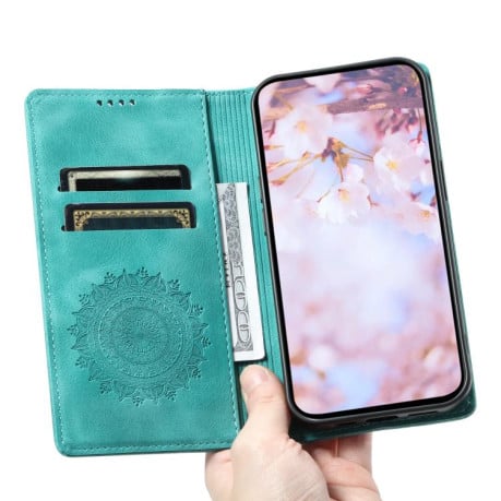 Чохол-книжка з тисненням Totem Embossed на Samsung Galaxy A17 5G - зелений