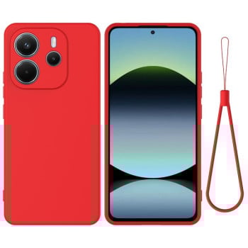 Силіконовий чехол Solid Color Liquid Silicone на Xiaomi Redmi Note 14 4G 164.84mm - червоний