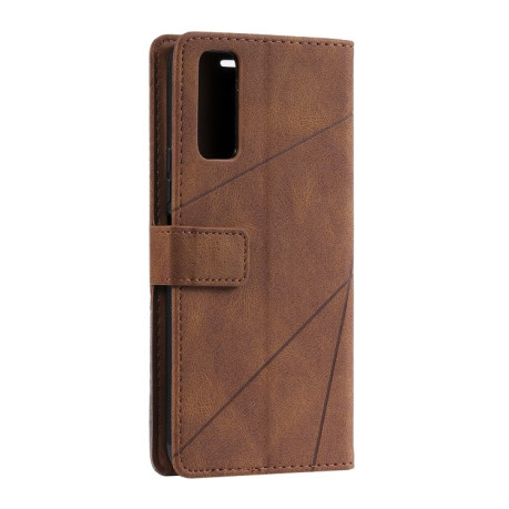 Чехол-книжка Skin Feel Splicing для Vivo Y72 5G / Y52 5G / iQOO Z3 - коричневый