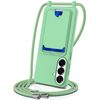 Силиконовый чехол Integrated Card Bag Solid Color Liquid Silicone для Samsung Galaxy S26+ 5G — зелёный