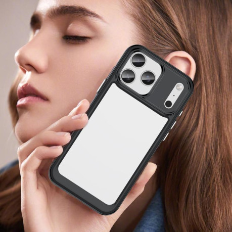 Противоударный чехол Colorful Acrylic Series для iPhone 17 Pro Max - черный