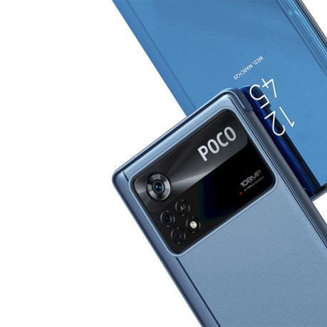 Чехол книжка Clear View на Xiaomi Poco M4 Pro 4G - синий