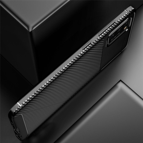 Чехол Carbon Fiber Texture на Samsung Galaxy A41 - коричневый