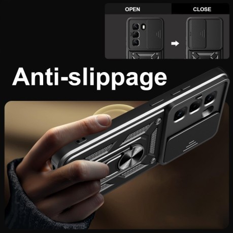 Противоударный чехол Sliding Camshield для Infinix Hot 50 Pro 4G - синий