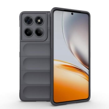 Силиконовый чехол Magic Flannel для Motorola Edge 60 Fusion 5G - темно-серый