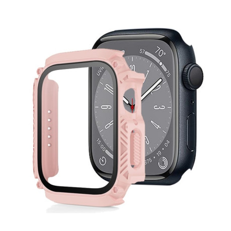 Противоударная накладка с защитным стеклом Armor Waterproof для Apple Watch Series 8/7 45mm - розовая