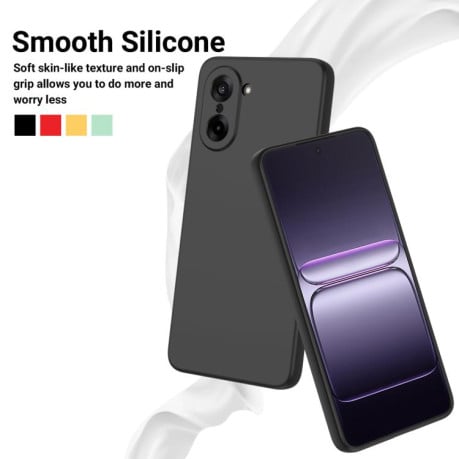 Силиконовый чехол Solid Color Liquid Silicone на OnePlus Nord CE5/Ace 5 Racing - черный