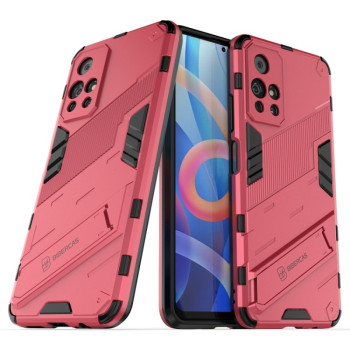 Противоударный чехол Punk Armor для Xiaomi Redmi Note 11 - светло-красный