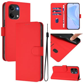 Чехол-книжка с мягким покрытием (Skin Feel) со шнурком на Xiaomi Redmi Turbo 5 Max 5G/Poco X8 Pro Max 5G — красный