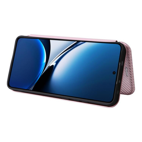 Чехол-книжка Carbon Fiber Texture на Xiaomi Poco X7 Pro / Xiaomi Redmi Turbo 4 - розовый