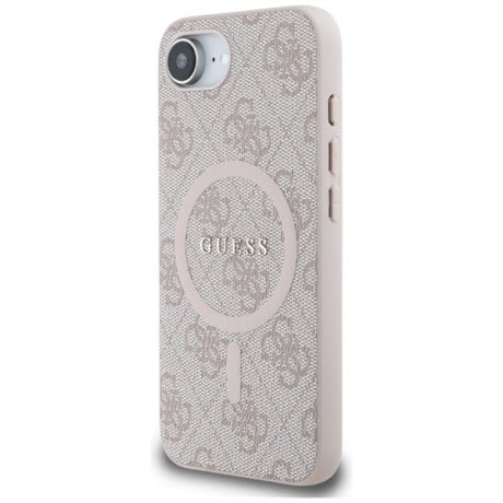 Оригинальный чехол Guess 4G Ring Classic MagSafe для iPhone 16e - Pink