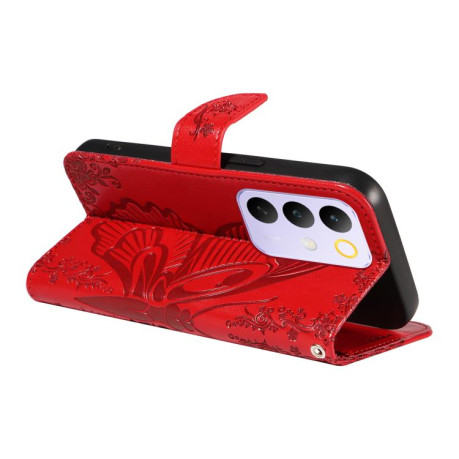Чохол-книжка Swallowtail Butterfly Embossed Leather для Realme C85 Pro 4G — червоний
