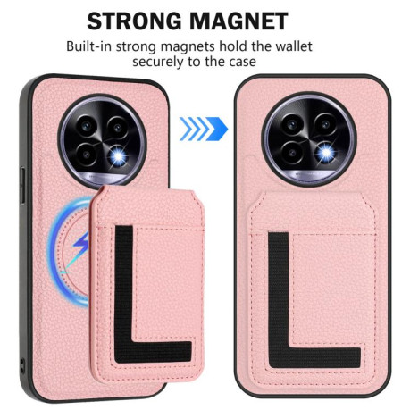 Чохол CX01 Detachable Magsafe Magnetic Card Bag для Realme 13 Pro / 13 Pro+ - рожевий
