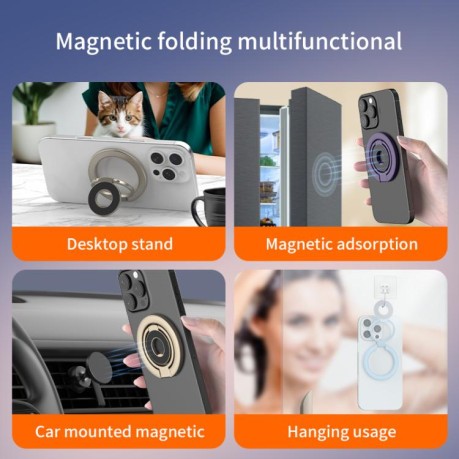 Тристулковий двосторонній магнітний тримач-кільце MagSafe - фіолетовий