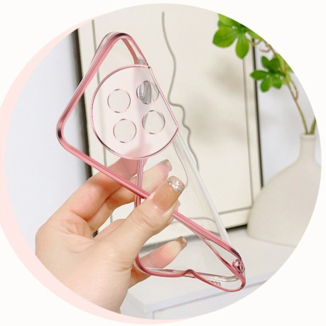 Противоударный чехол Plated Gradient Glitter Butterfly Holder для OPPO Reno12 F/12FS- фиолетовый