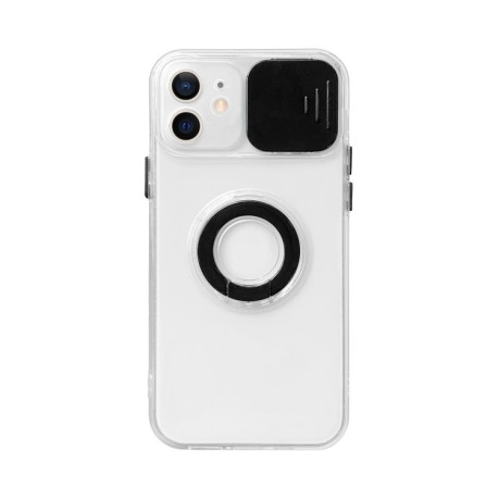 Противоударный чехол Sliding Camera with Ring Holder для iPhone 14/13 - прозрачно- черный