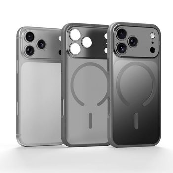 Напівпрозорий матовий магнітний чохол Sulada на iPhone 18 Pro — сірий