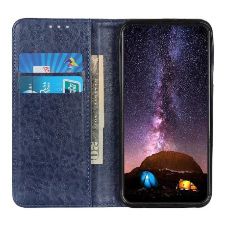 Чехол-книжка Magnetic Retro Crazy Horse Texture на Samsung Galaxy A02s - синий