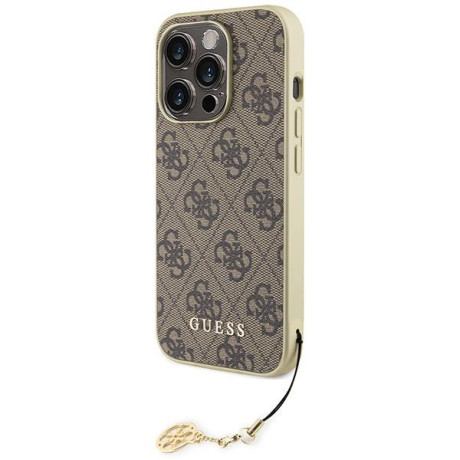 Оригинальный чехол Guess Charms Collection для iPhone 15 Pro Max - brown