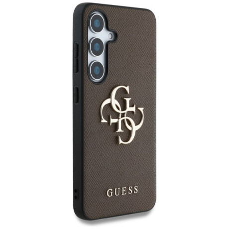 Оригінальний чохол Guess Grained Big 4G Logo Small Classic Logo для Samsung Galaxy S25 - Brown
