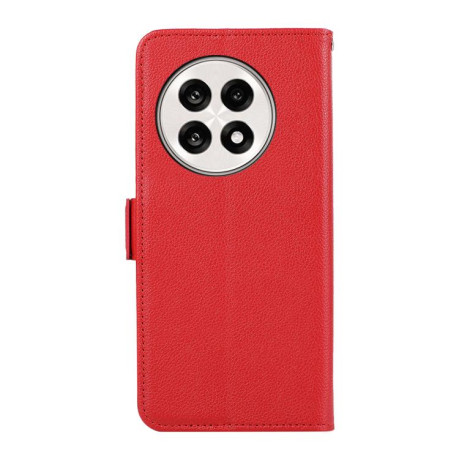 Шкіряний чохол-книжка KHAZNEH Genuine Leather RFID для OnePlus 13R/Ace 5/Ace 5 Pro - червоний