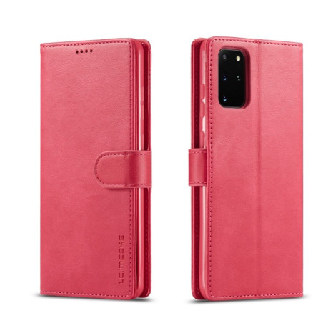 Чоловіча книжка LC.IMEEKE Calf Texture на Samsung Galaxy S20 Plus - червоний