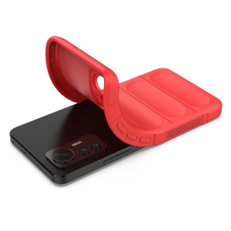 Силиконовый чехол Magic Flannel без защиты камеры для Xiaomi 12 Lite - винно-красный