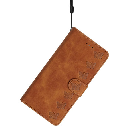 Чохол-книжка Seven Butterflies Embossed Leather для Xiaomi 14T Pro - коричневий