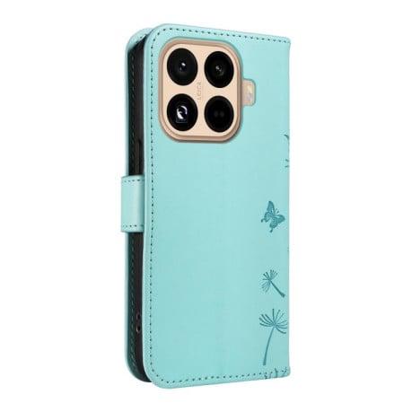 Чехол-книжка Dandelion Embossed Pattern Flip Leather на Xiaomi 15T Pro 5G - зеленый