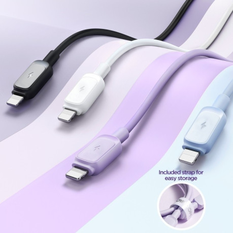 Кабель JOYROOM S-AL012A14 Multi-Color Series 2.4A USB to 8 Pin Fast Charging Data Cable - белый