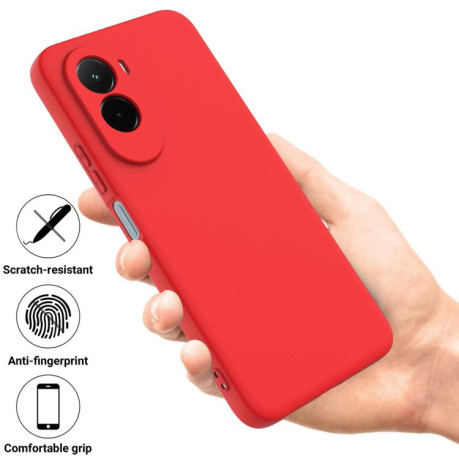 Силіконовий чохол Solid Color Liquid Silicone на Xiaomi Poco M7 4G 169mm — червоний