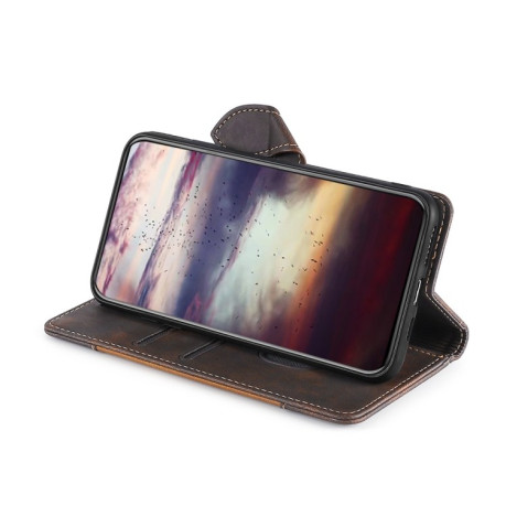 Чехол-книжка Skin Feel Magnetic Buckle для Vivo Y15s Global - коричневый