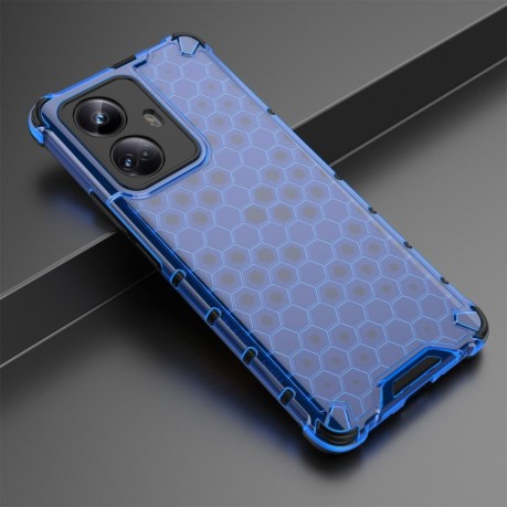 Противоударный чехол Honeycomb на Realme 10 Pro+ 5G - синий