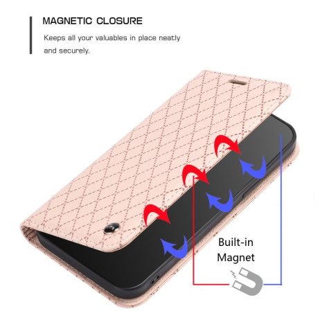 Чехол-книжка RFID Diamond Lattice для Samsung Galaxy A04s/A13 5G / M13 / F13 S11  - розовый