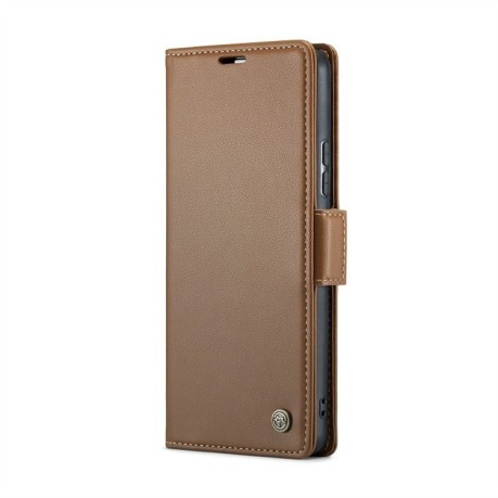 Чехол-книжка CaseMe 023 Butterfly Buckle Litchi Texture RFID Anti-theft Leather для Samsung Galaxy A34 5G - коричневый