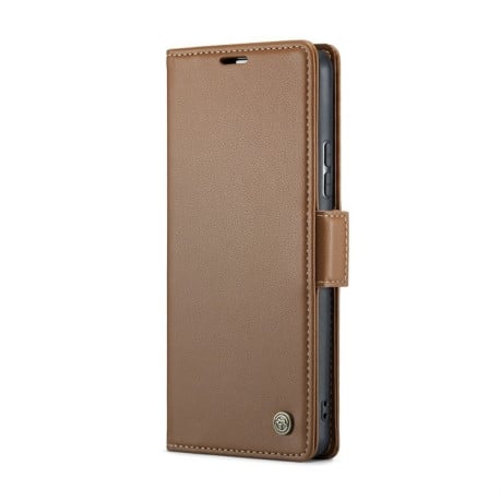 Чехол-книжка CaseMe 023 Butterfly Buckle Litchi Texture RFID Anti-theft Leather для Samsung Galaxy A54 5G - коричневый