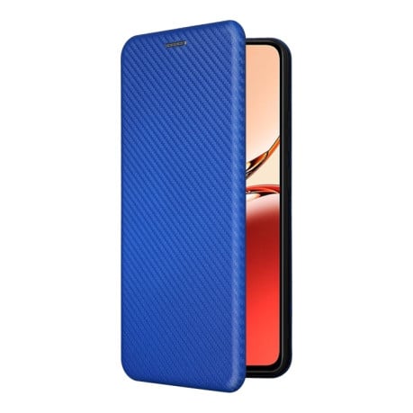 Чохол-книжка Carbon Fiber Texture на OPPO Reno12 F/12 FS 5G/4G - синій