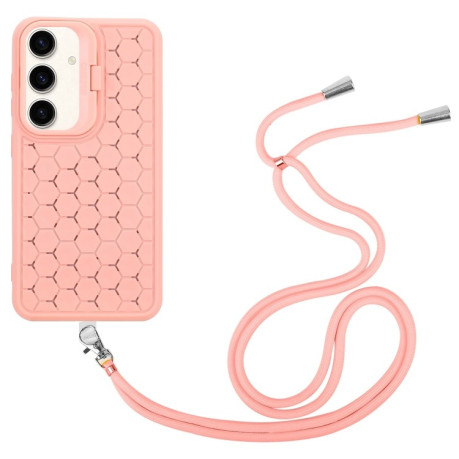 Противоударный чехол Honeycomb Radiating Holder TPU для Samsung Galaxy A35 5G - розовый