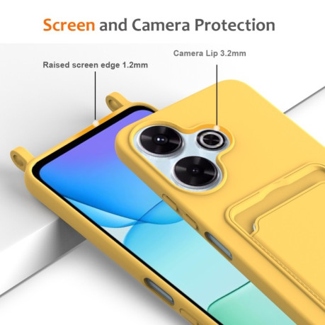 Силіконовий чохол Integrated Card Bag Solid Color Liquid Silicone на Xiaomi Poco M6 4G - жовтий