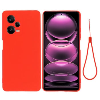 Силиконовый чехол Solid Color Liquid Silicone на Xiaomi Redmi Note 12 Pro 5G- красный