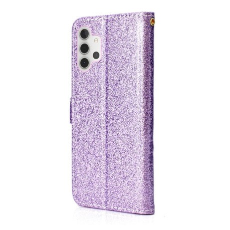 Чехол-книжка Glitter Powder на Samsung Galaxy A32 4G - фиолетовый