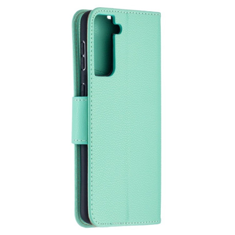 Чехол-книжка Litchi Texture Pure Color на Samsung Galaxy S21 Plus - зеленый