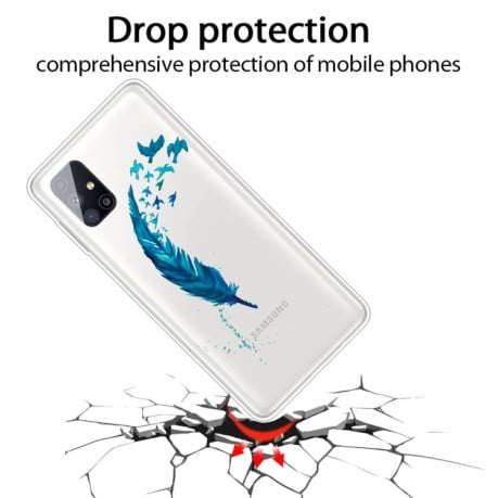 Ударозащитный чехол Painted Transparent на Samsung Galaxy M51 - Feather