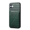 Протиударний чохол Imitation Crocodile Leather Back для iPhone 16 - зелений