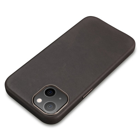 Шкіряний чохол iCarer Leather Oil Wax (MagSafe) для iPhone 14/13 - кавовий